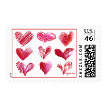 9 Valentine Hearts Postage