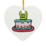 9 Year Old Birthday Cake Christmas Tree Ornaments