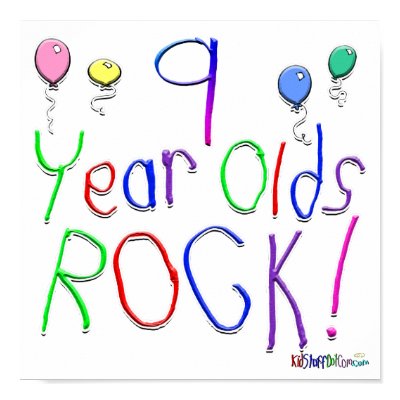 9 Year Olds Rock ! Poster by BirthdaysRock