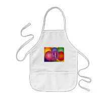 9th Birthday Party Colorful balloons Apron