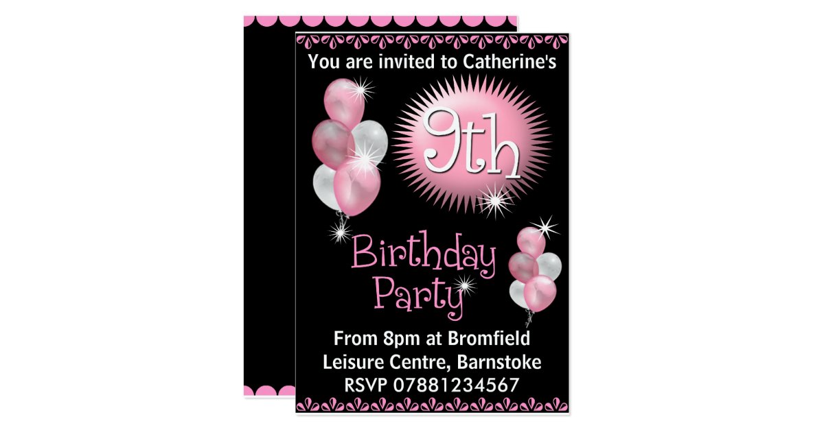 9th-birthday-party-invitation-zazzle