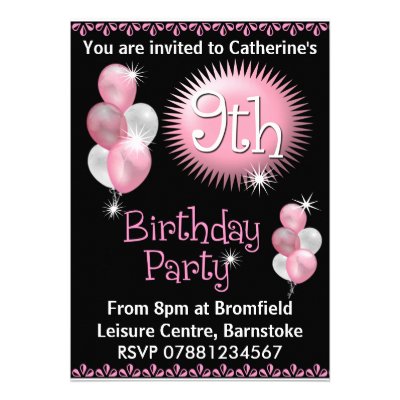 9th Birthday Party Invitation (10-pack)