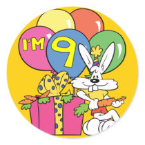 9th Birthday Rabbit stickers