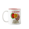 9th Pizza Party Birthday mugs
