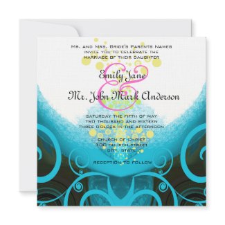 Blue Fuchsia Calla Lily Flower-no paisley invitation