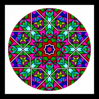 A05 Stained Glass Mandala.2 Poster