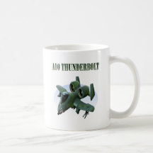 A10 Thunderbolt Green Plane Coffee Mugs