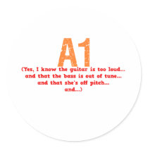 A1 Description Round Sticker