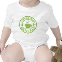 A251 coffee time circle lime green baby bodysuit
