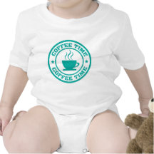 A251 coffee time circle teal tee shirts
