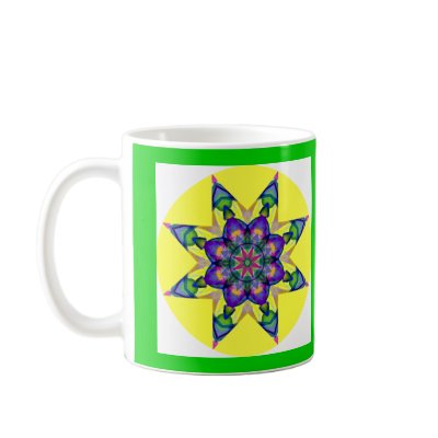 A28 Watercolor Kaleidoscopic Mandala Design 4 Coffee Mugs by Acore48