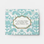 A2 Aged Distressed Damask Golden Bling Look Envelope