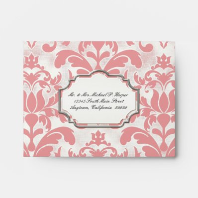 A2 Aged Distressed Damask Silver Bling Look Envelopes