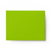 A2 Apple Lime Green Damask Flap Monogram Envelopes