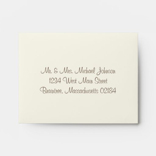 A2 Ivory RSVP with return address Envelope Zazzle