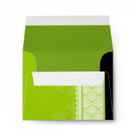 A2 Lime Green One-Side Damask Envelopes
