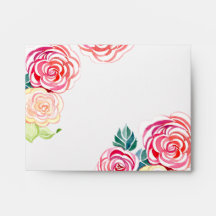 A2 Mod Floral Roses Modern Art Flower Weddings Envelope