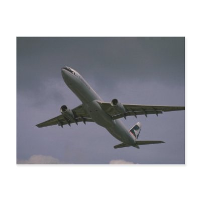 A330 airbus, Cathay Pacific airliner Post Cards by transports