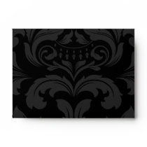 A6 Black and White Damask Flap Envelopes