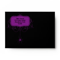A6 Black & Purple Spider Halloween Party Envelopes