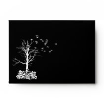 A6 Skull Tree Black Halloween Envelopes