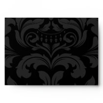 A7 Black and White Damask Flap Envelopes