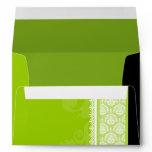 A7 Lime Green One-Side Damask Envelopes