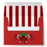 A7 Red Candy Cane Striped Christmas Envelopes