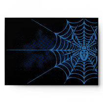 A7 Spider Web Black Blue Halloween Envelopes
