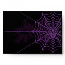 A7 Spider Web Black Purple Halloween Envelopes