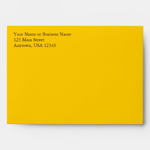 A7 Yellow Gold PreAddressed Envelopes Zazzle