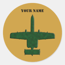 A-10 Warthog Silhouette Green Camo Airplane Stickers