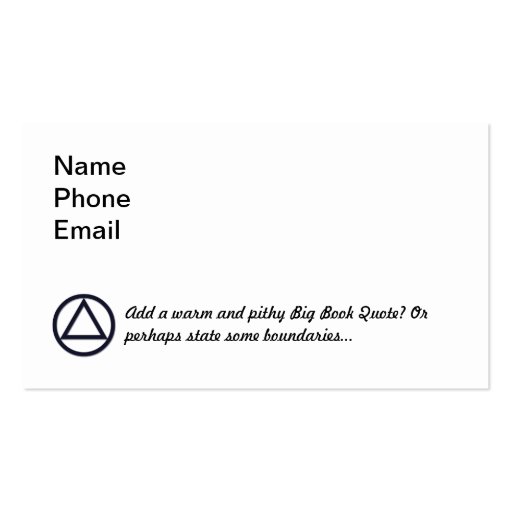 A.A. Symbol Business Card (front side)