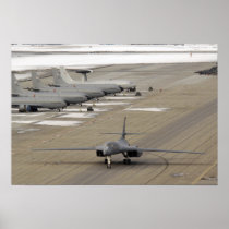 A B-1B Lancer arrives at Eielson Air Force Base Poster