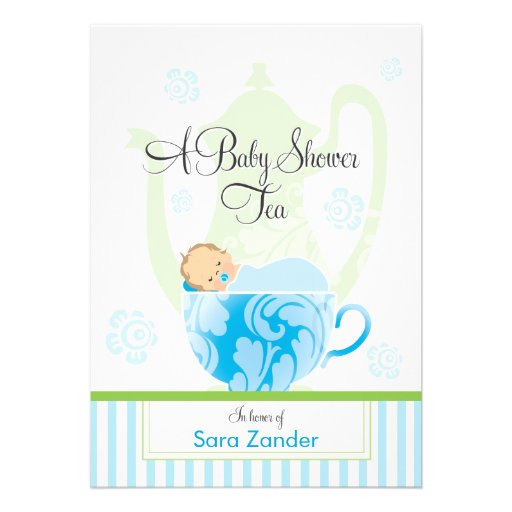 Baby Shower Tea Party | Boy Invitation
