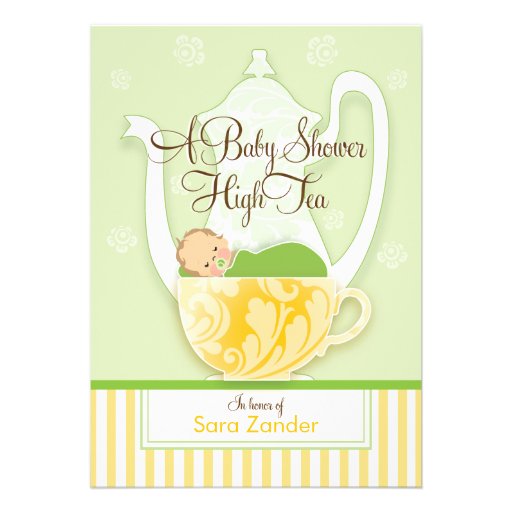 A Baby Shower Tea Party  |  Gender Neutral Custom Invites