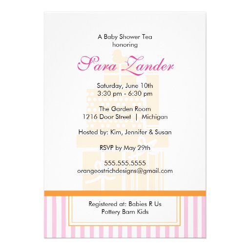 A Baby Shower Tea Party  |  Girl Personalized Invites