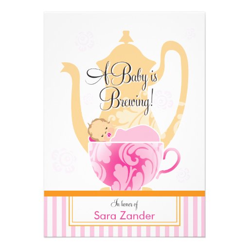 A Baby Shower Tea Party  |  Girl Personalized Invites