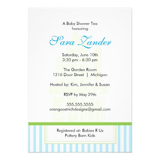 A Baby Shower Tea Party  | Twin  Boys Invite