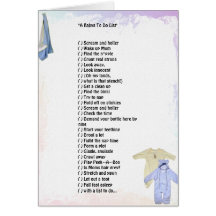 "A Babys To Do List"  Greeting Card