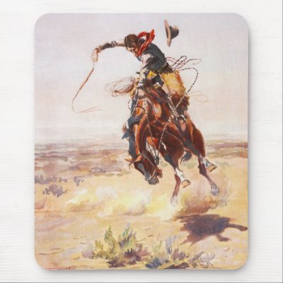 A Bad Hoss by Charles Marion Russell in 1904 Mouse Pads by TheArts
