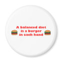A balanced diet is a burger in each hand magnets
