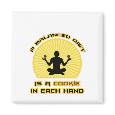 A Balanced Diet Is A Cookie In Each Hand Fridge Magnets by examgifts