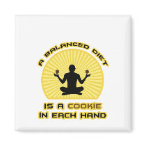A Balanced Diet Is A Cookie In Each Hand magnets
