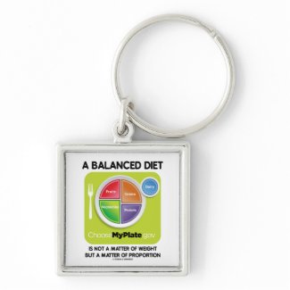 A Balanced Diet Is Not Matter Of Weight (MyPlate) keychain