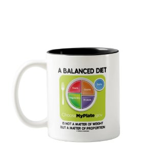 A Balanced Diet Is Not Matter Of Weight (MyPlate) mug