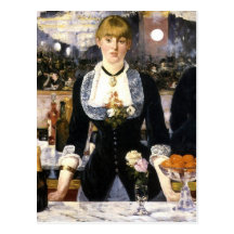 A bar at the Folies-Bergère Postcard