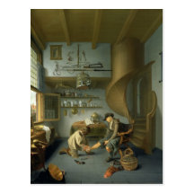 A Barber surgeon tending a peasant's foot Postcards