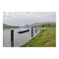 A barge on the River Rhone print