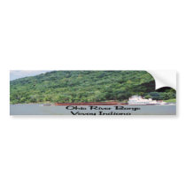 A barge steams up the Ohio River Bumper Stickers